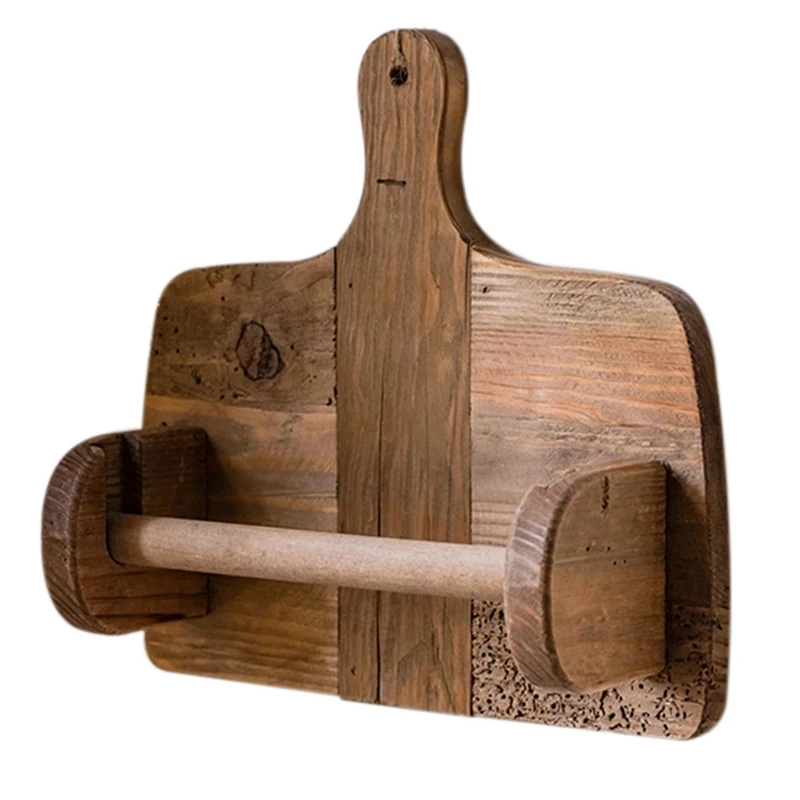 

Vintage Wood Tissue Holder Roll Paper Rack Shelf Kitchen Napkin Storage Support Stand Wooden Organization Home Decor