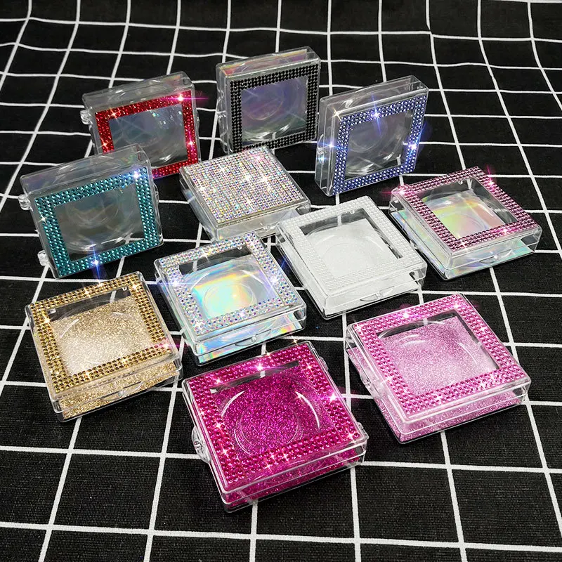 

23 Style Transparent Square Boxes with Eyelashes Storage Organizer Lash Holder Display Private Label Custom Bulk