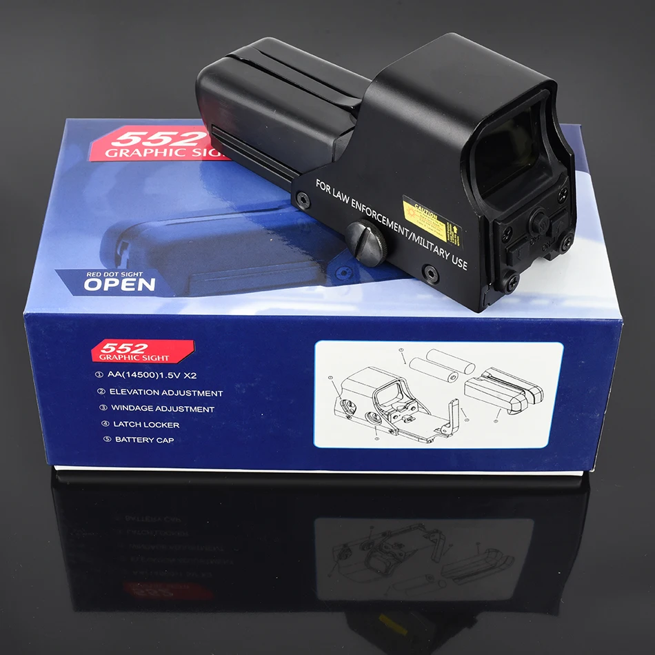 

552 Green/Red Dot Sight Reflex Optics Collimator Holographic Tactical Airsoft Gun Rifle Scope 20mm Rail Mount Hunting