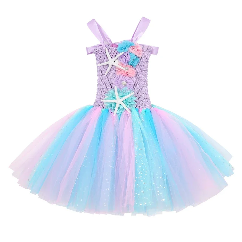 

Женское блестящее платье Ариэль, юбка Под море, ободок с цветами