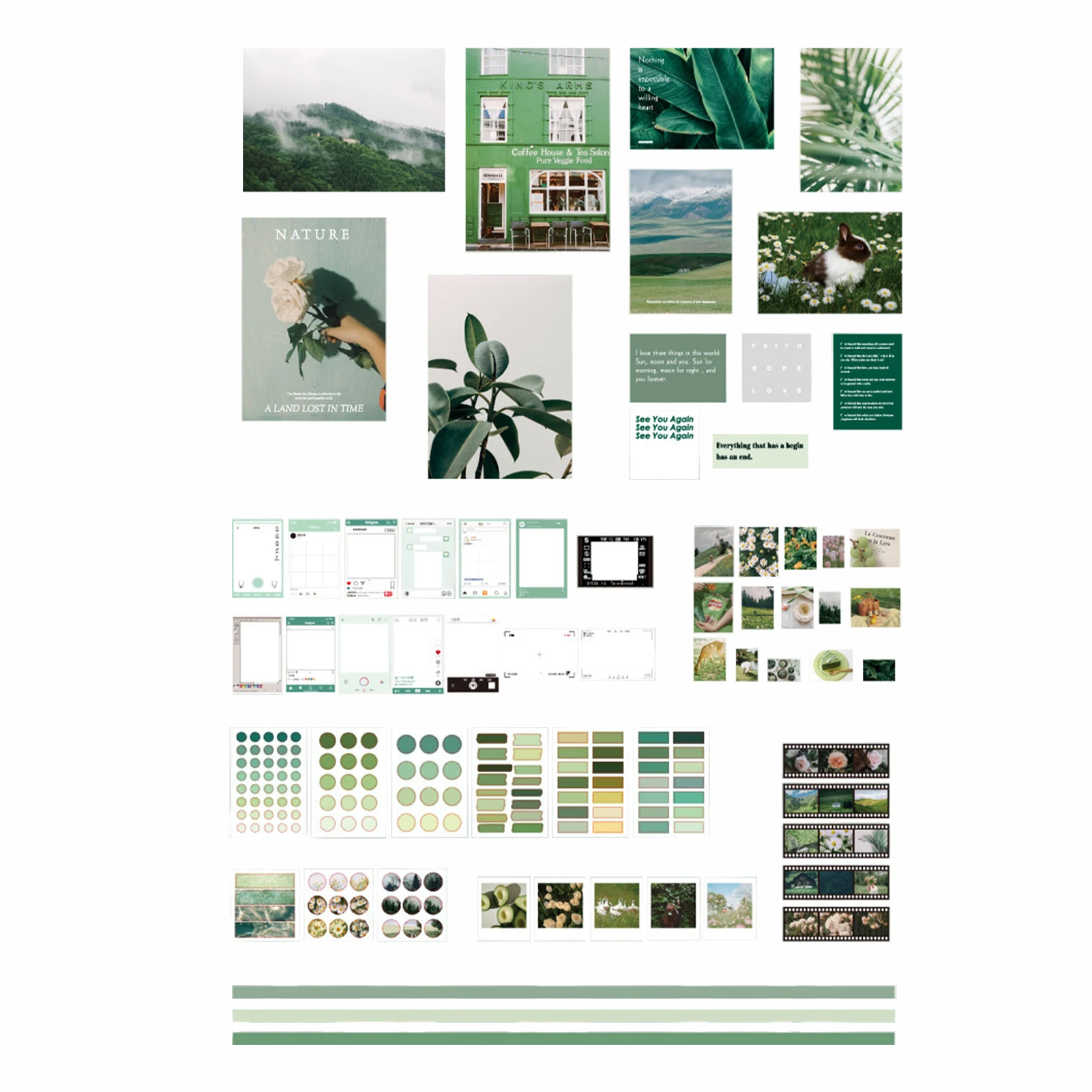 

64pcs Scrapbooking Materials Album Art Simple Decoration Planner Easy Use Paper Sticker Set Washi Tape Hand Craft Diary DIY Gift