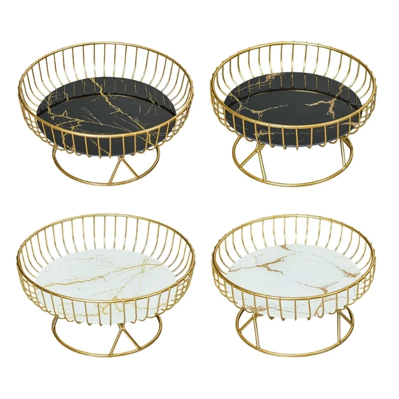 

Decorative Metal Wire Fruit-Basket Bowl Kitchen Living-Room Office Round Tray