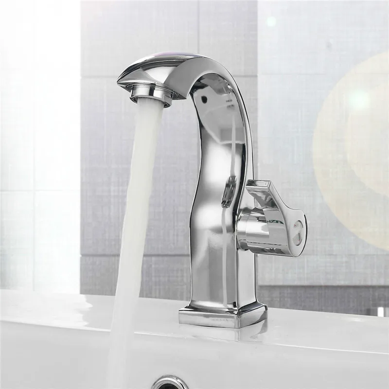 

Bathroom Faucet Chrome Basin Sink Faucet Deck Mounted Tap Cold Water Tap Copper Alloy Faucet Home Kitchen Single Hole Tapware