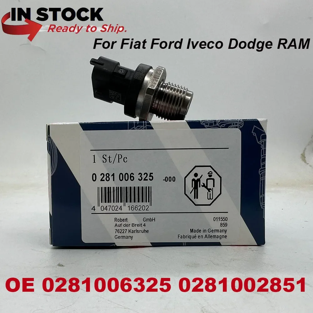 

OE Standard 0281006325 0281006327 Новый датчик давления топливной рампы для F-iat F-ord I-veco D-odge RAM V-W 0281002851 0281006112