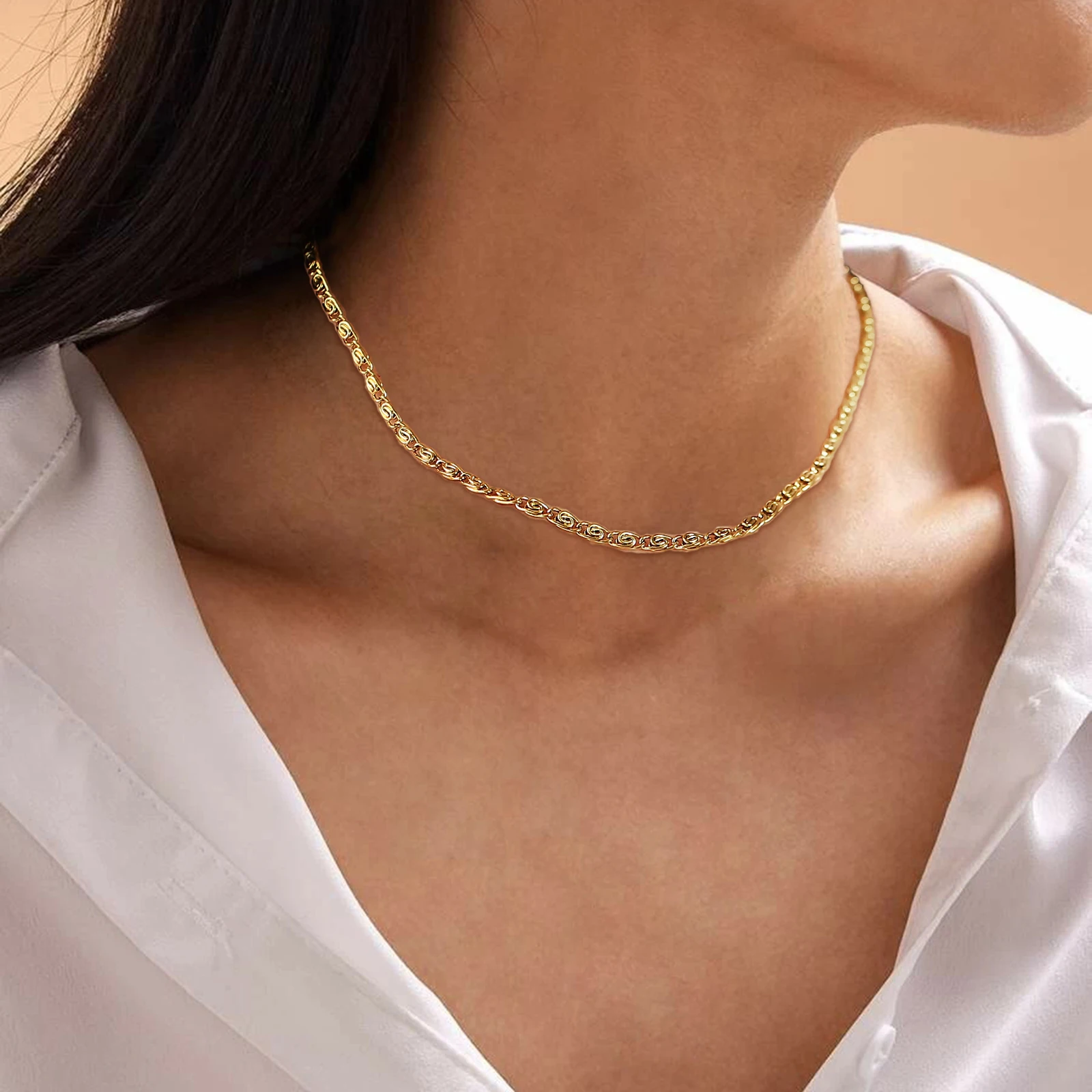 Оптовая продажа женских звеньев цепи ожерелья сердце/звезда/Крест/бисером из