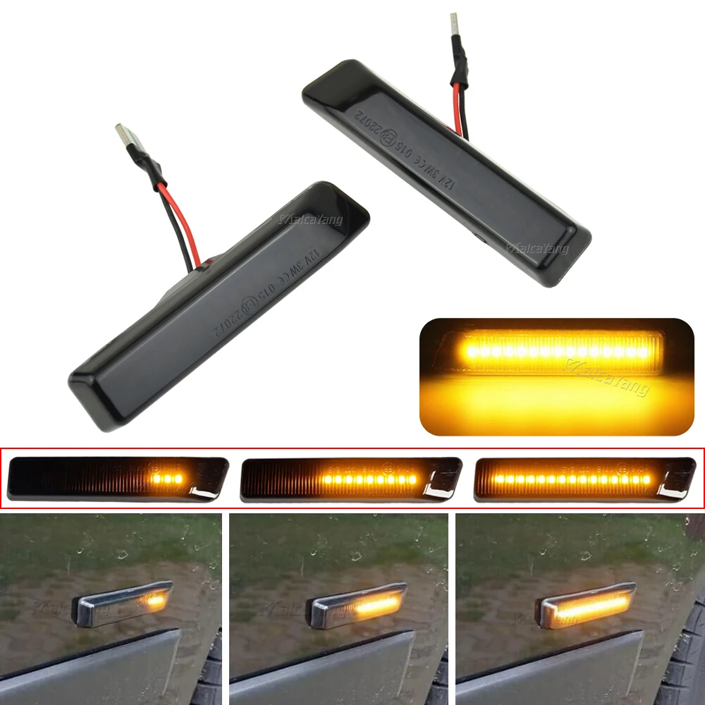 2Pcs Dynamic Fender Turn Signal Light For BMW X5 E53 Led Side Marker 1999 2001 2002 2003 2004 2005 E36 1997 Sequential Lamp