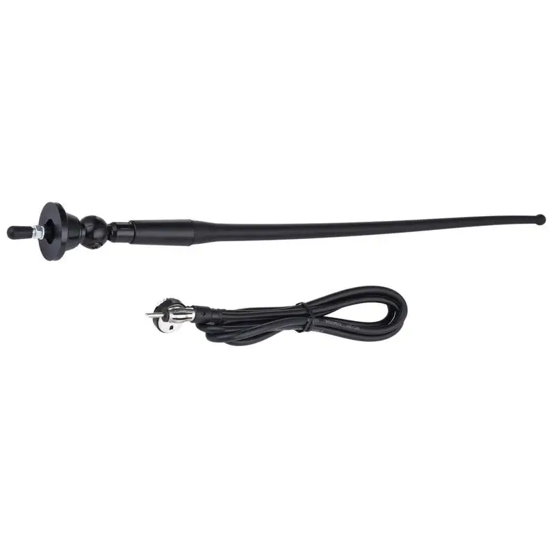 

Vehicle Replacement Antenna Black FM Aerial DC12-24V Radio Antenna Low Noise Antenna Replacement Internal Copper Coil Signal