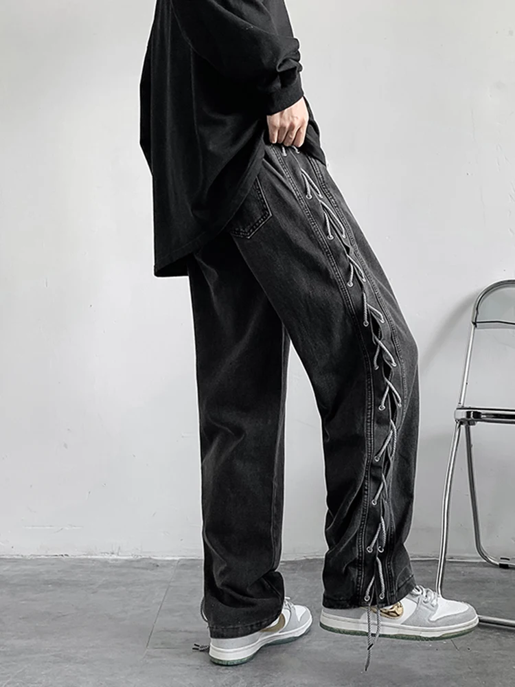 Men Oversized Black Jeans Pants 2022 Denim Mens Streetwear Hip Hop Harem Pants High Wasit Denim Pants Overalls Casual Men Jeans