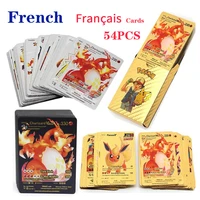 1054pcs french metal gold cards vmax gx energy cards 2022 cartoon figure charizard pikachu english collection toys for children