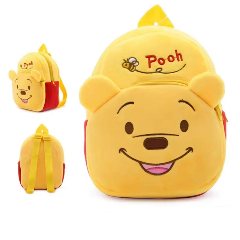 

Disney Anime Winnie Bear Stitch Mickey Mouse Cute Cartoon Backpack Kids Backpack Plush Travel Mini Bag Kids Student Gift