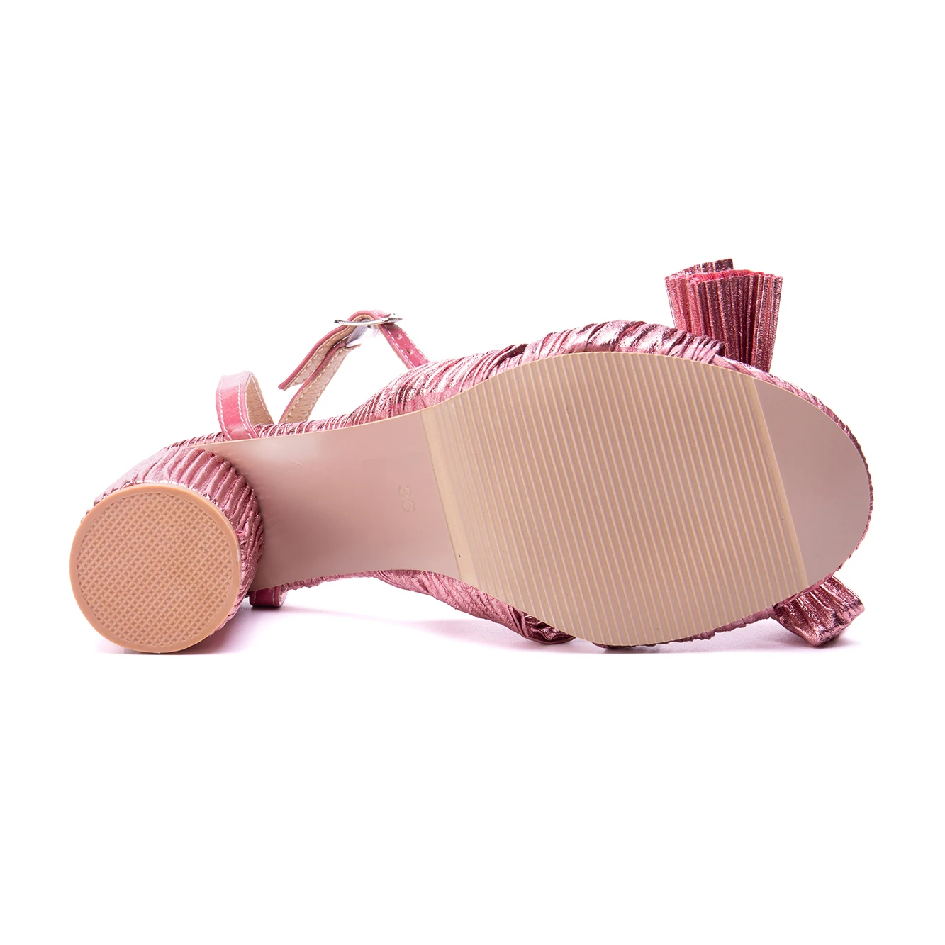 Stylish Sandals Women Size 34-51 Bling Bling Satin Shoes Summer 2023 Round Heels Sweet Butterfly Knot Princess Pumps