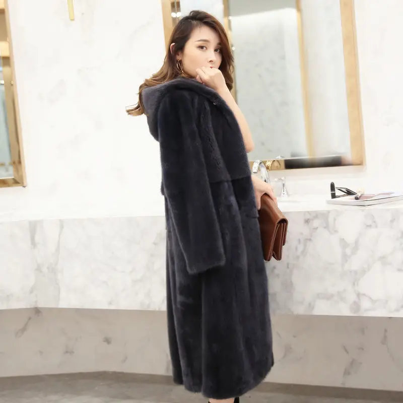 Mink Coats Women Natural Fur Coats Real Mink Fur Coat Female Genuine Fur Jackets Long Ladies Winter Clothes Oversize 7XL 6XL 5XL