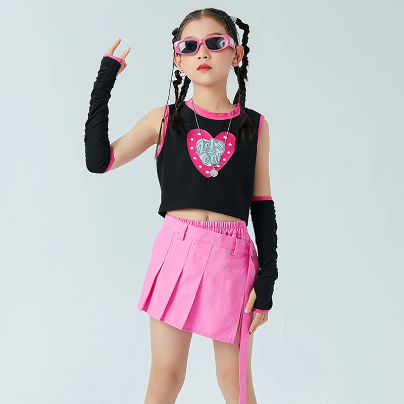 

Pink Hip Hop Clothes Girls Streetwear K-pop Outfit Stage Costume Jazz Dancewear Festival Clothing Urban Dancer Outfit DL9884