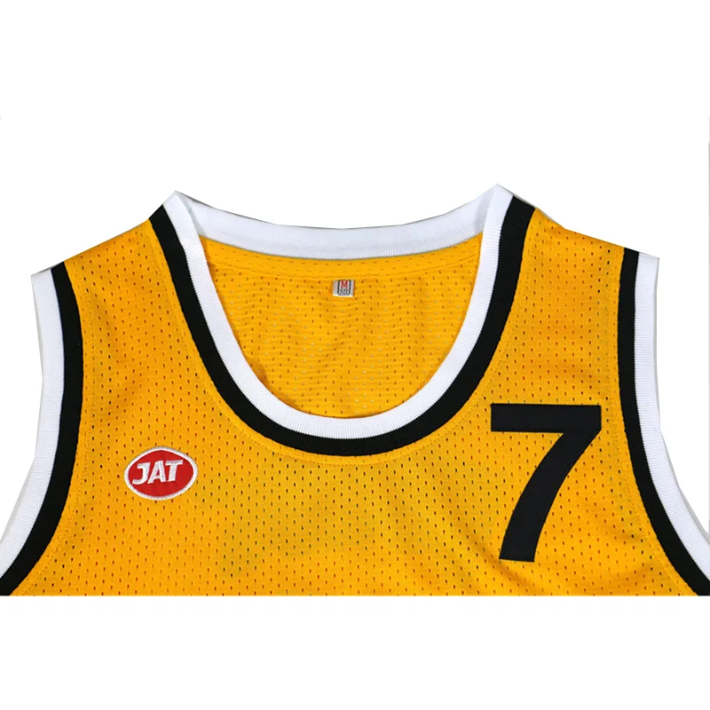 Basketball Jerseys JUGOPLASTIKA 7 Toni Kukoc Sewing embroidery Cheap High-Quality Outdoor sports jersey Yellow 2023 New summer