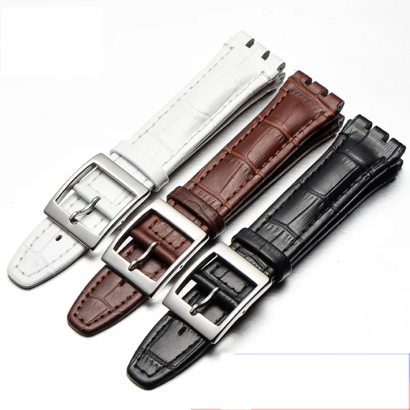 

Натуральная кожа подходит для часов swatch 17 19 мм из бамбуковой кожи, мужские и женские аксессуары