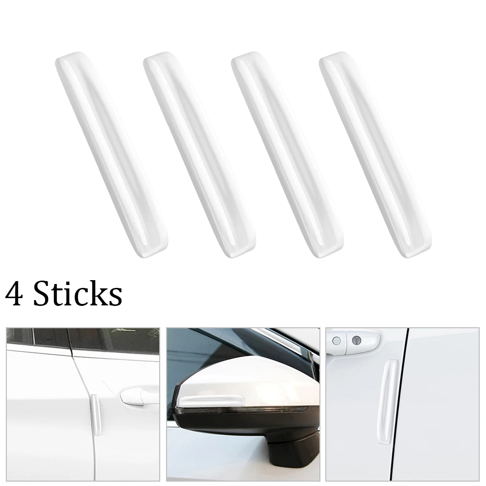 

4pcs ABS Car Rearview Mirror Anti-Collision Strip Bumper Sticker 15*1.5*1cm For Door/rearview Mirror
