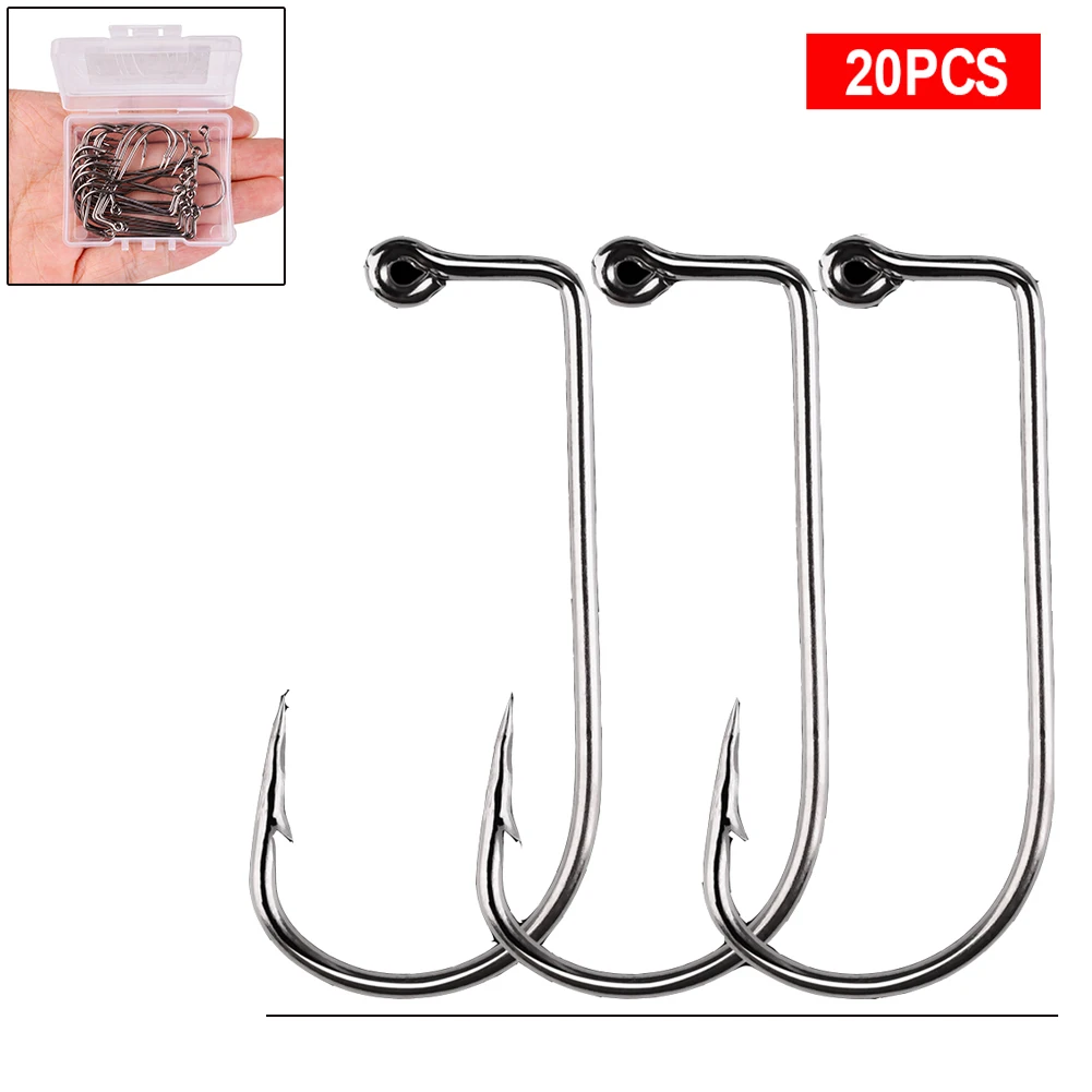

20Pcs Fishing Hooks Set High Carbon Steel Barbed hooks Carp Fishing Hooks Pack With Box For Outdoor Sea Fishing Accessories
