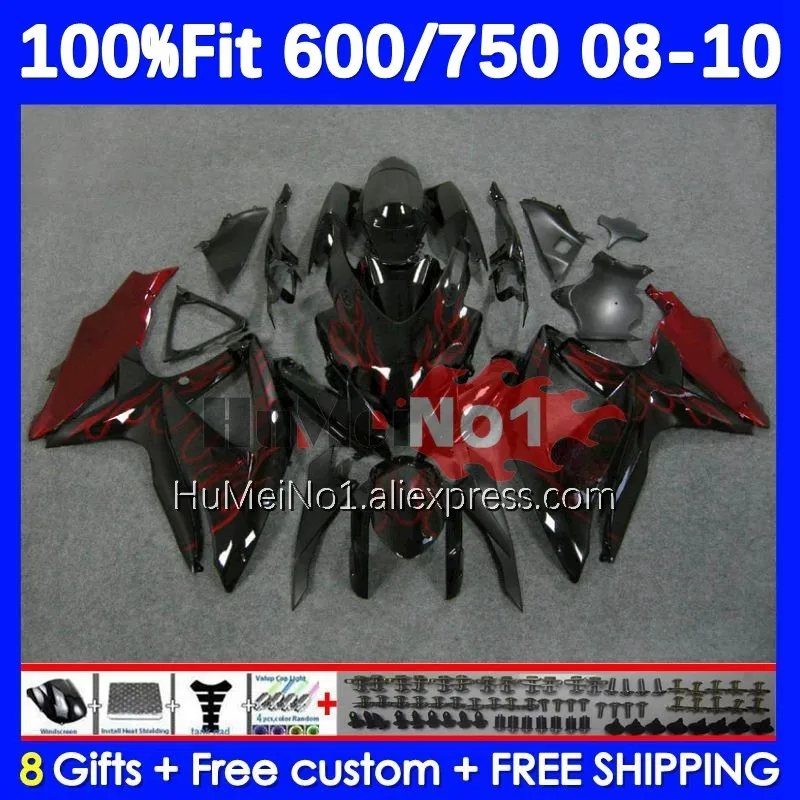 

Injection Body For SUZUKI GSXR-750 GSXR 600 750 17No.90 flames red K8 GSXR600 GSXR750 08 09 10 GSXR-600 2008 2009 2010 Fairing