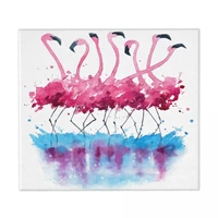 dish drying mat drain pad pink flamingos watercolor water filter kitchen heat resistant protection