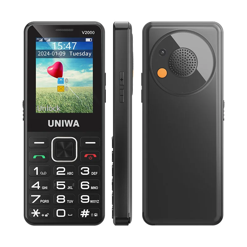 UNIWA V2000 4G телефон двойной экран 0 3 МП камера большая кнопка FM-радио клавиатура 1700