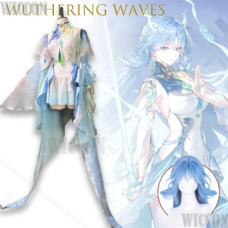 Фото Украшение для волос Wuthering Waves Qingxiao, серьги для косплея, костюм для двухмерной игры, для Comic Con, шоу, Навидад, карнавала, мероприятий №3