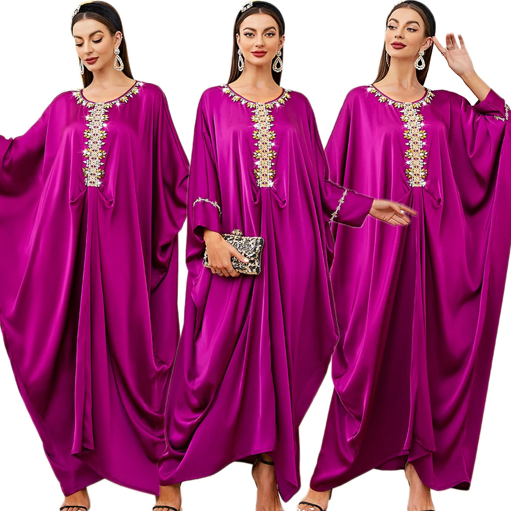 

Eid Mubarak Rose Red Abaya Dubai Kaftan Turkey Muslim Dress Islam Robe Longue Abayas African Dresses For Women Caftan Marocain
