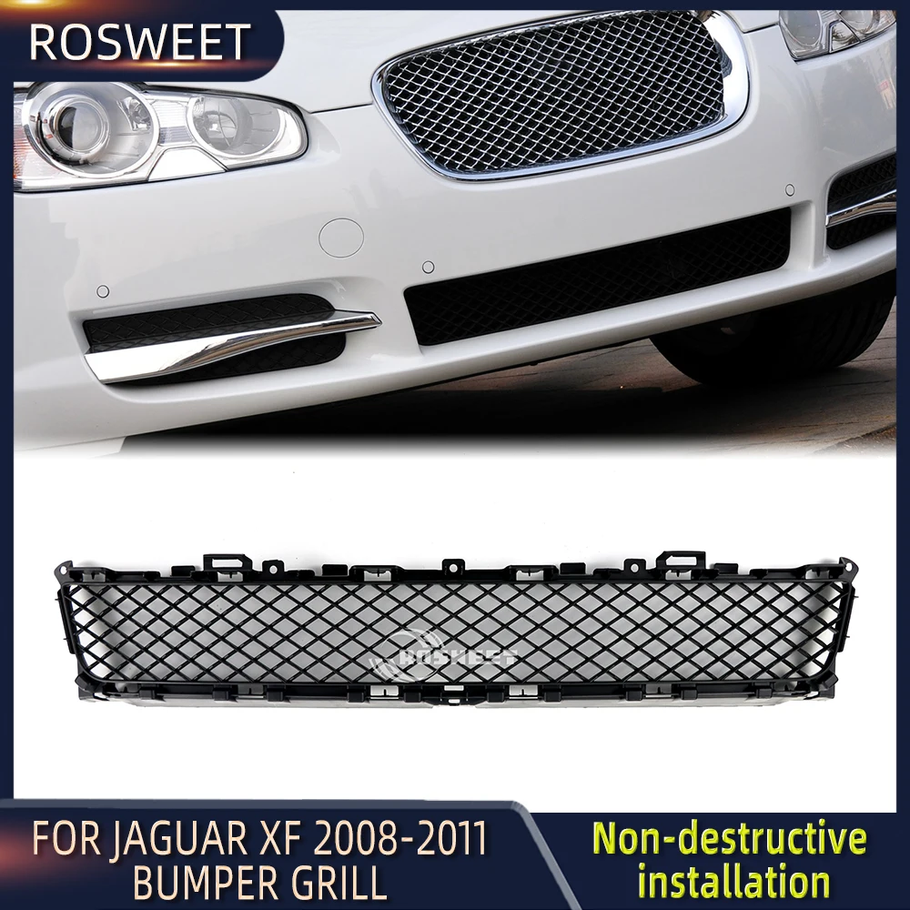 Для Jaguar XF 2008 2009 2010 2011 Автомобильный передний бампер черный Центральный нижний