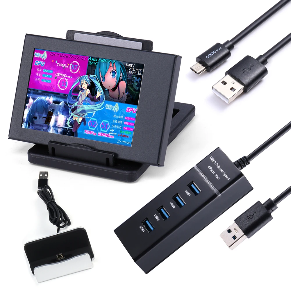 

Игровой IPS-дисплей 3,5 дюйма из алюминиевого сплава с двумя USB-портами, вторичный экран ЦП, GPU, RAM, HDD, вторичный экран для Mini ITX, чехол