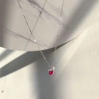 new diamond encrusted love necklace collarbone chain short girl heart retro little love red temperament super fairy gift