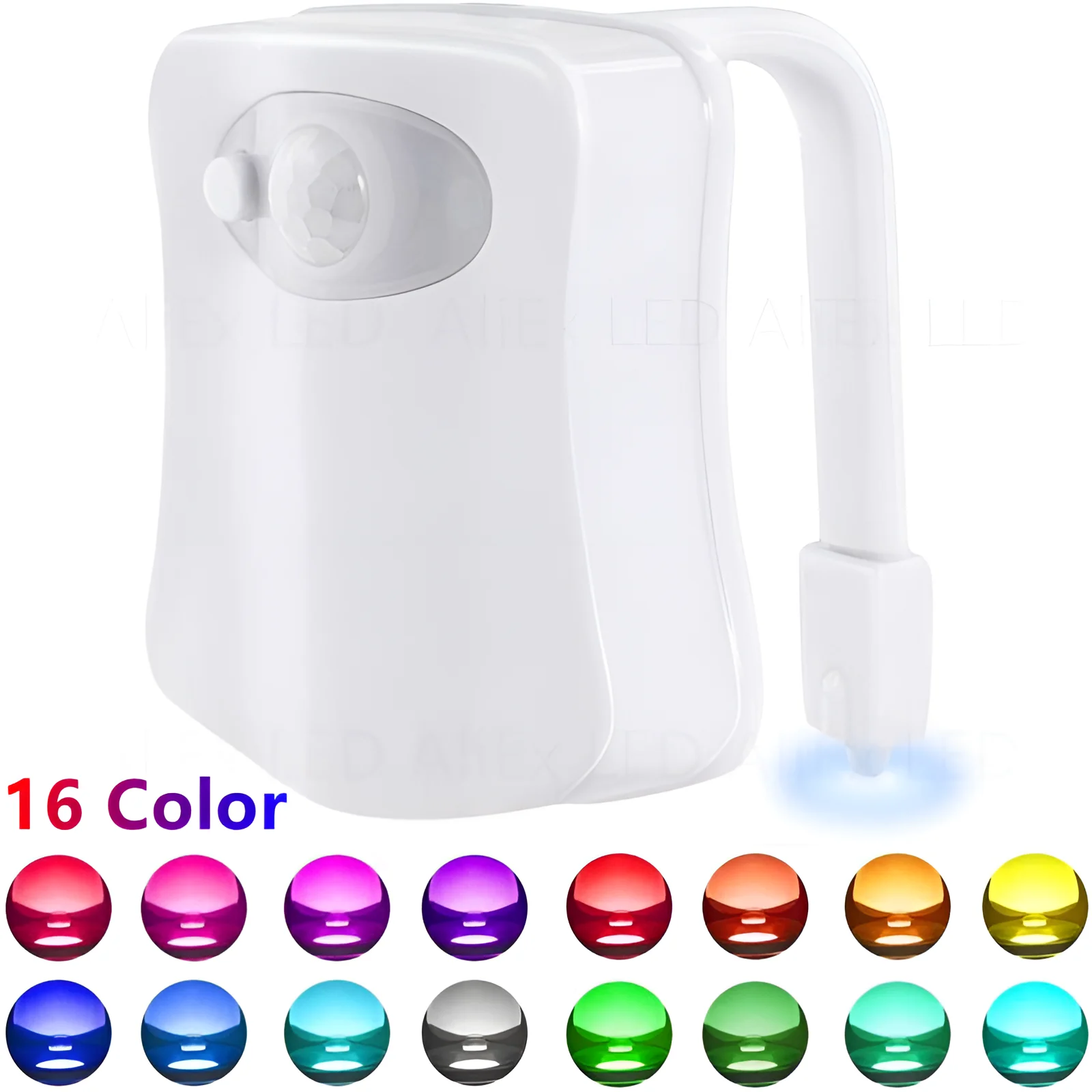 16Colors Smart PIR Motion Sensor Toilet Seat Night Light Waterproof Backlight For Toilet Bowl LED Luminaria Lamp WC Toilet Light