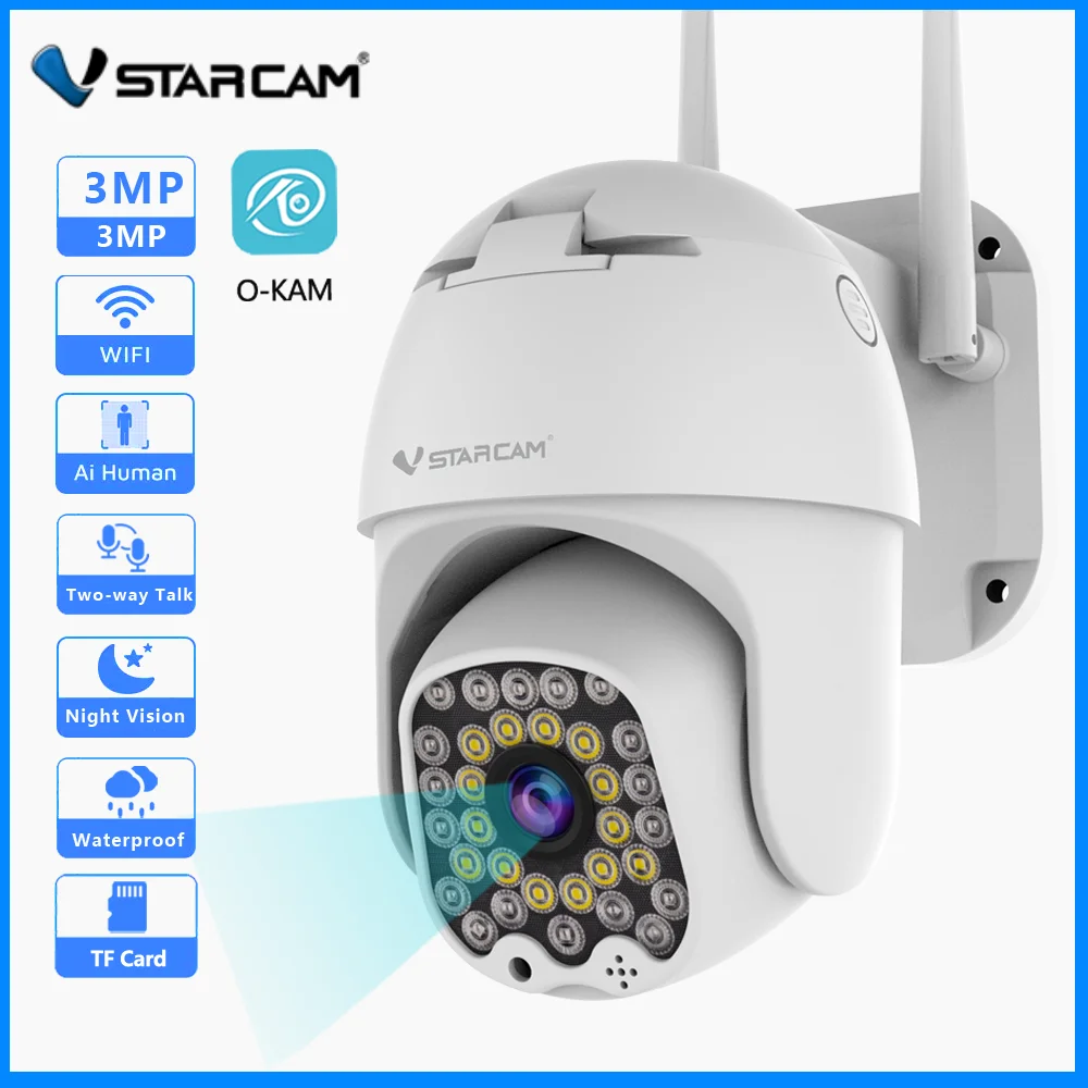 

Vstarcam 3MP PTZ Wifi Security Camera Outdoor 32 led Lights AI Human Detection ONVIF Wireless CCTV Wifi Surveillance Cameras
