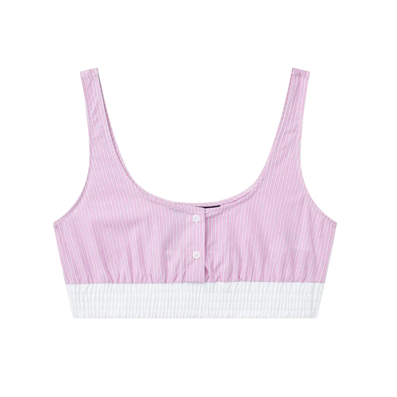 TRAF Pink Striped Shorts for Women Mid Waist Bermuda Shorts Woman Summer 2023 Beach Shorts Women Streetwear Pleated Women Shorts