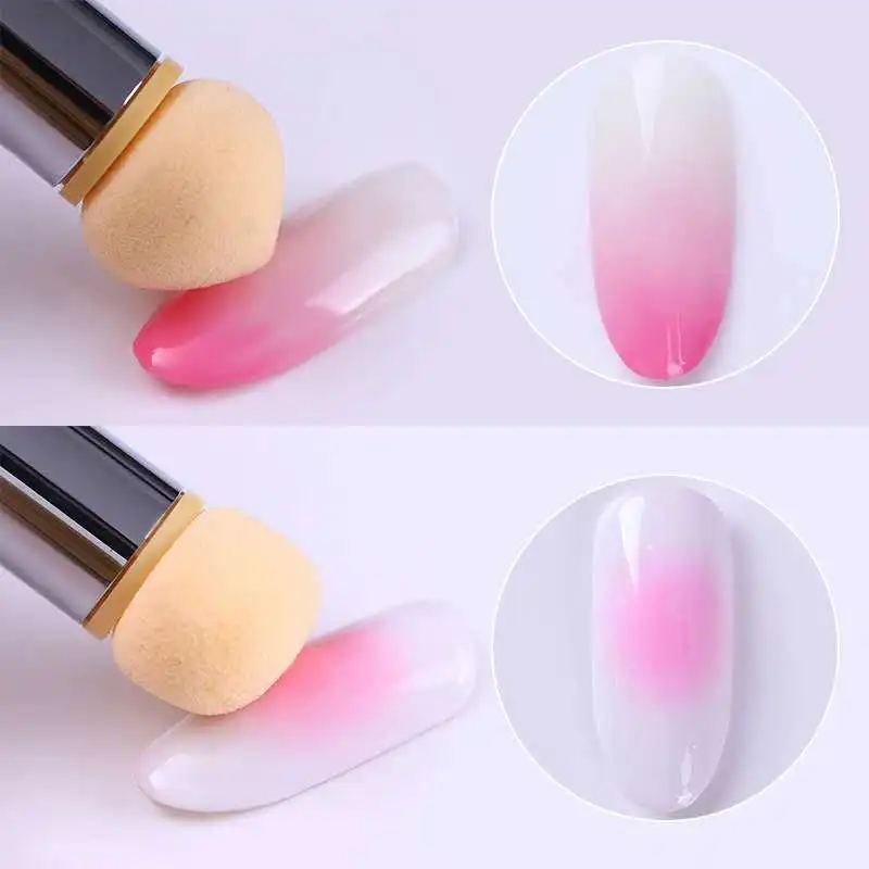 

1 Pc Double-ended Gradient Shading Pen Dotting Brush Sponge Head Rhinestone Handle Nail Art Brush Nail Art Painting Tool