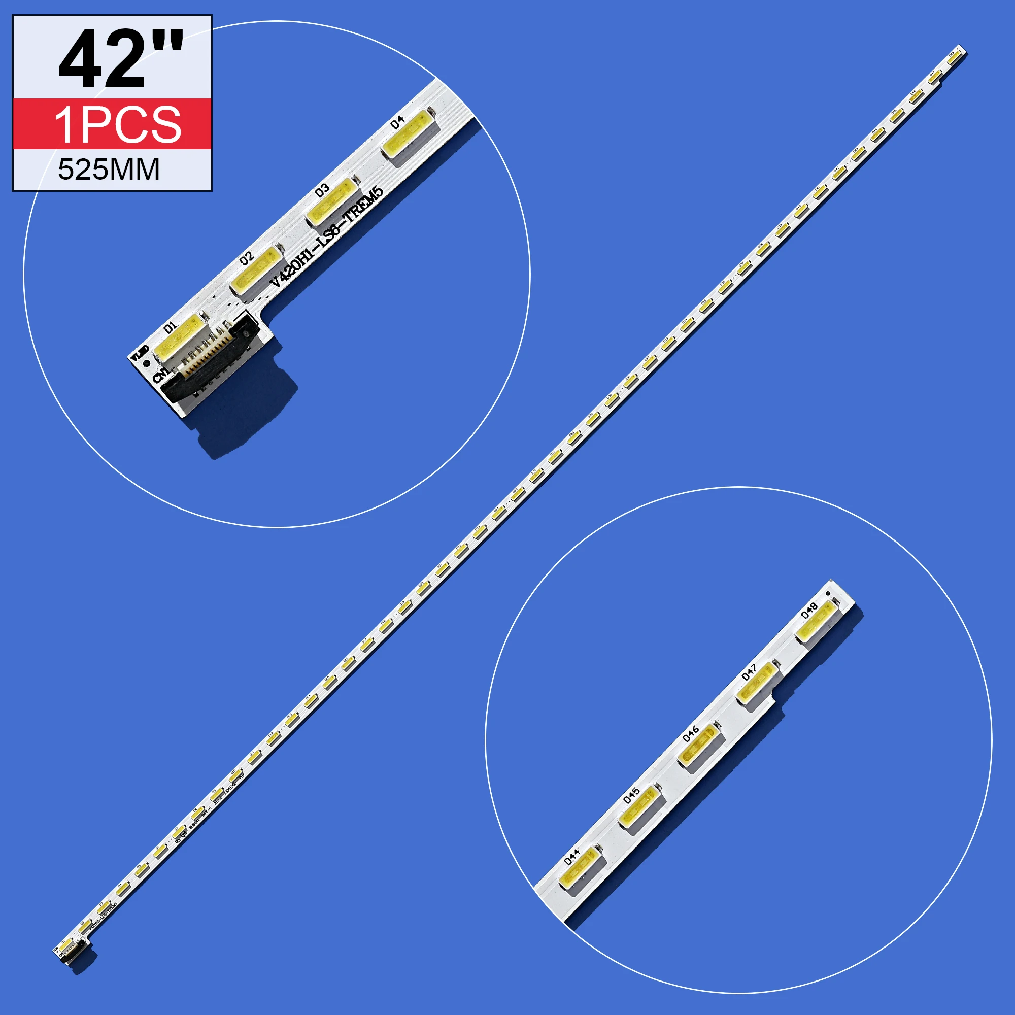 1 шт. светодиодный барный светильник для V420H1-LS6-TREM5 задний 082540N31136D0A = 48led 525 мм |