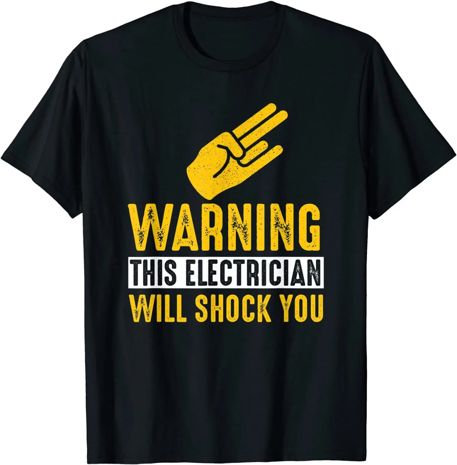 Warning Electrician Will Shock You Funny O-Neck Cotton T Shirt Men Casual Short Sleeve Tees Tops Harajuku