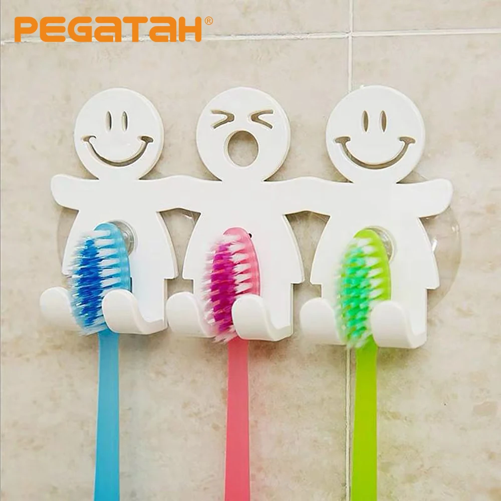 

Toothbrush Holder Wall Mounted Suction Cup Cartoon Smile Bathroom Sets Bathroom Accessories Creative Bathroom Supplies