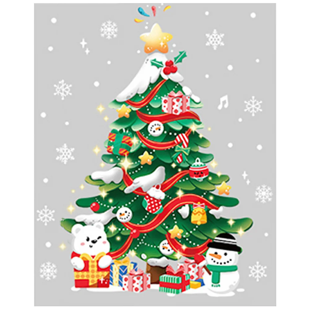 

Наклейки на рождественскую елку, компактные оконные Переводные решетки, декоративные нежные стены из ПВХ «сделай сам»