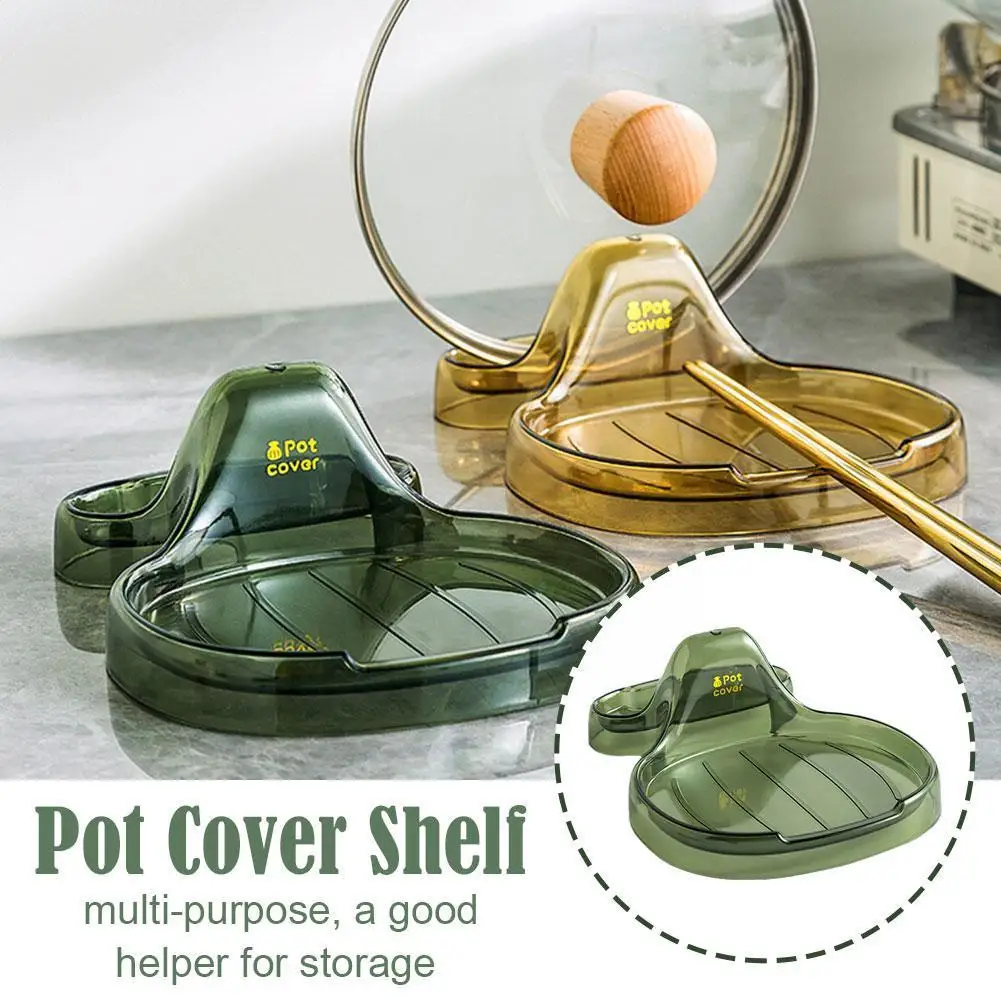 

Plastic Pot Lid Rack Pure Color Multi-purpose Home Holder Tools Kitchen Lid Spoon Rack Stand Q4y4