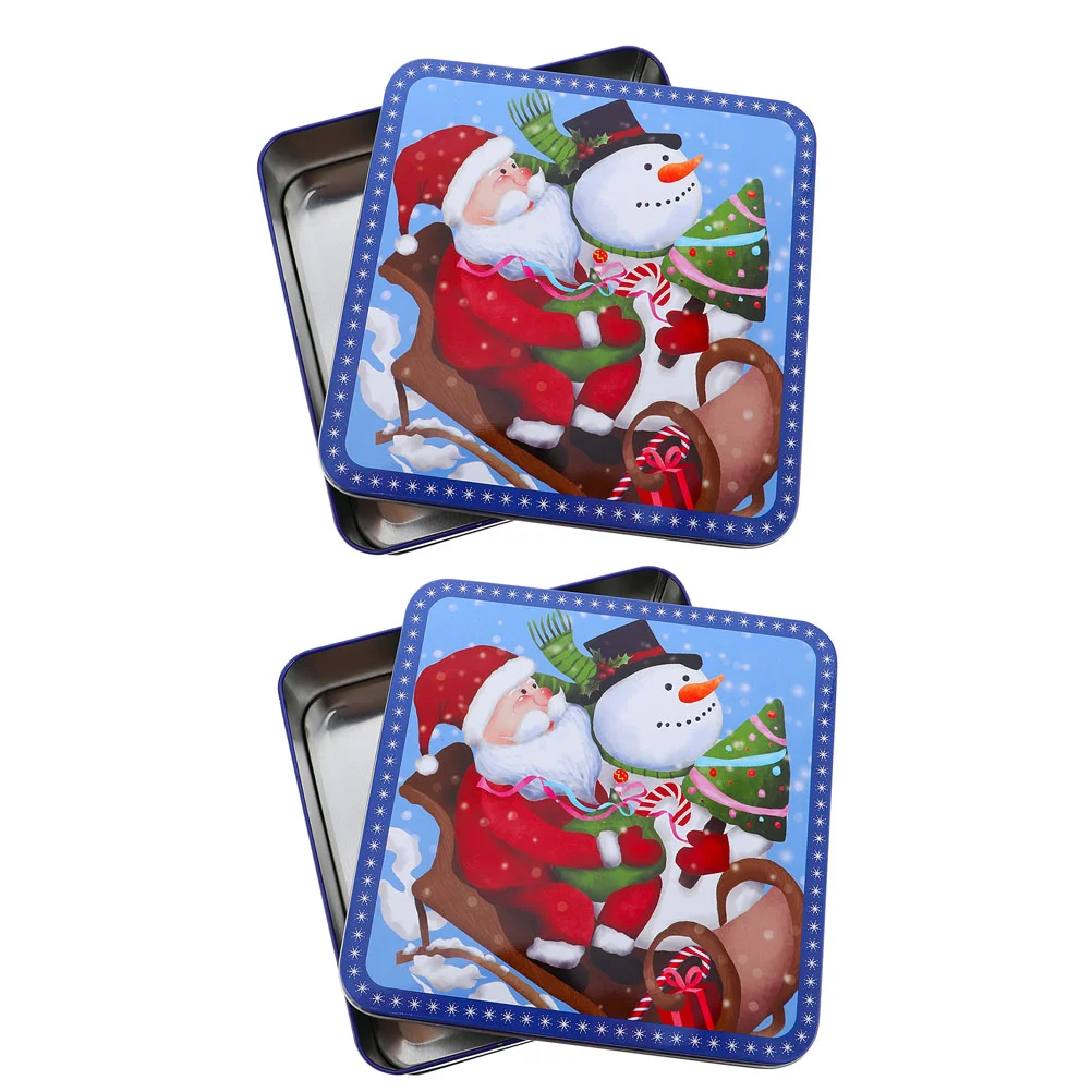 

2Pcs Christmas Biscuit Box Candy Box Large Gift Case Present Box Xmas Gift Box