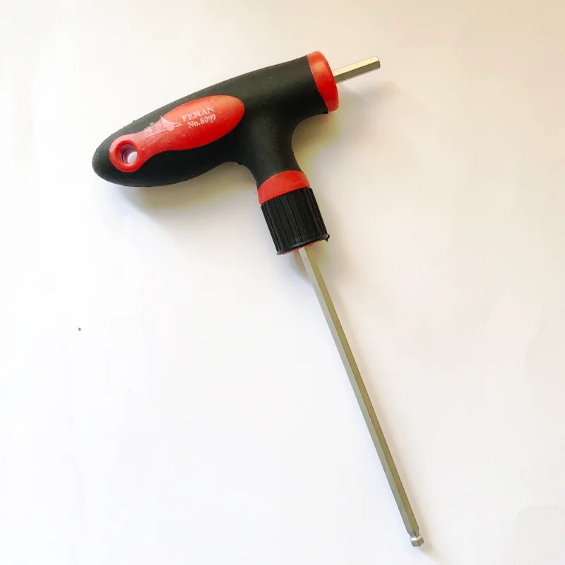 4мм одночастные роликовые туфли Внутренний шестигранный ключ инструменты для замены лезвия гаечного ключа T -рукоятка Встраиваемый ремонтный ключ гексагональный ключ случайного цвета.