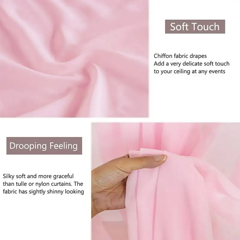 

Ceiling Drapes 6 Panels 5ftx10ft Wedding Arch Draping Fabric Sheer Curtains Voile Ceiling Draping