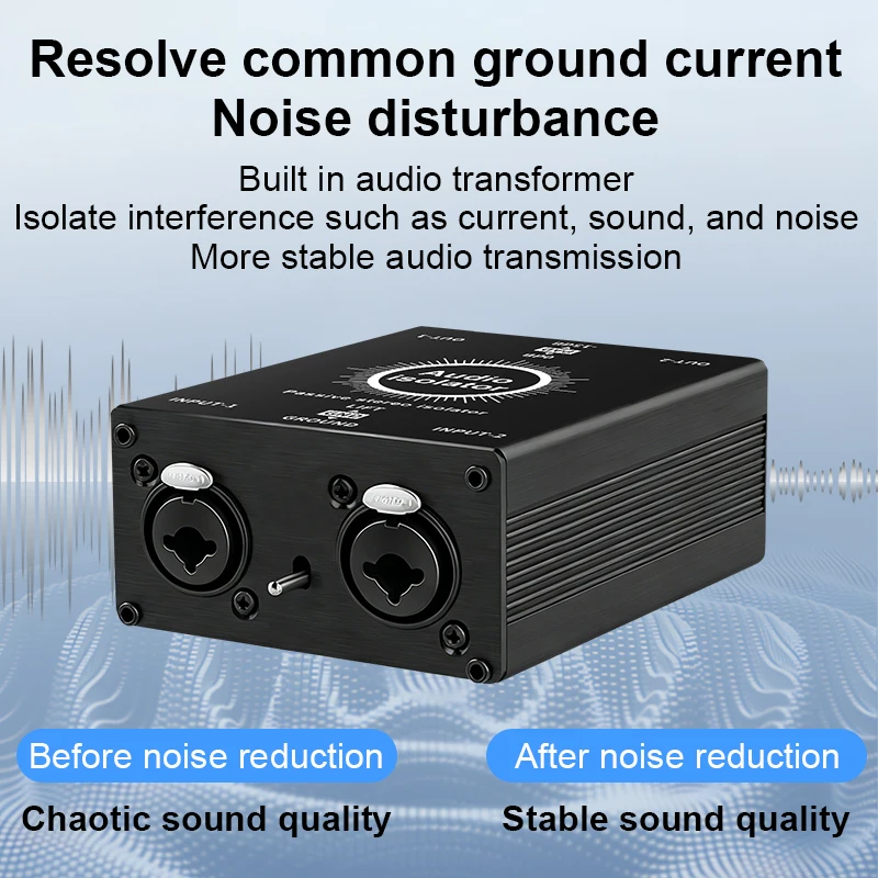 Фото Изолятор заземляющего контура HiFi Stereo XLR + 6.35 мм, фильтр-глушитель шумов для профессиональных аудиосистем №2
