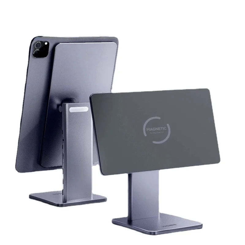 Hagibis Foldable Magnetic Stand for IPad Pro 12.9 3rd/4th/5th 11 IPad Air Tablet Aluminum Holder 10.9 Rotation Bracket USB C Hub