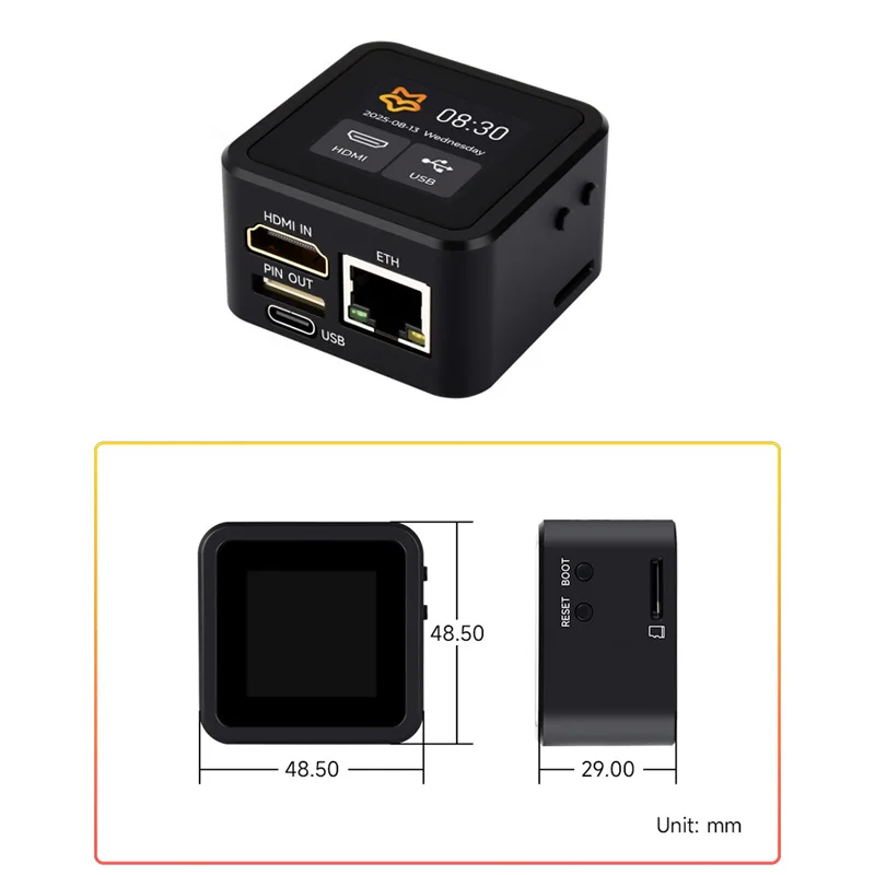 Фото Luckfox PicoKVM: Встроенный HDMI-совместимый USB/Ethernet порт расширения ввода/вывода, управление IP KVM, сенсорный дисплей 1.54'' (опционально) №3