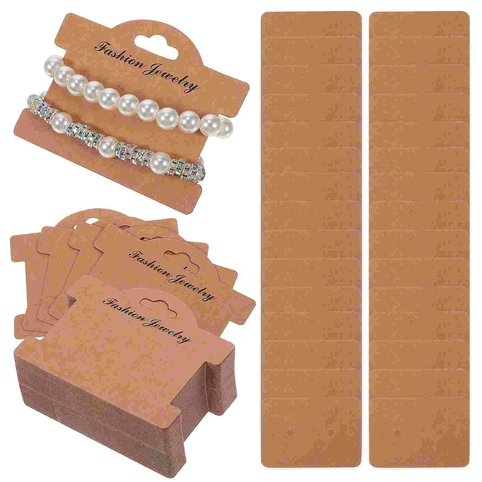 

200 Pcs Earring Cardboard Tag Jewelry Packaging Bracelet Vintage Earrings Accessories Holder Showing Kraft Paper Retro