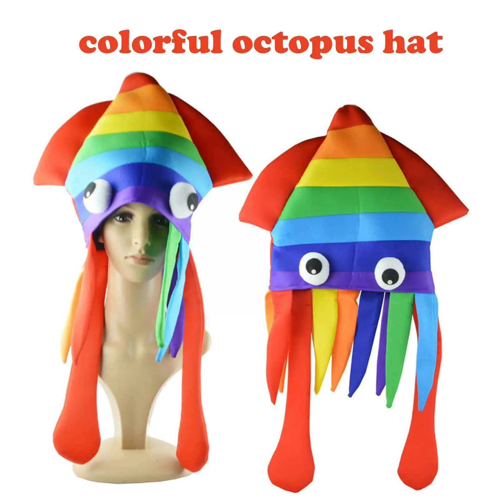 

Plush Novelty Cute Animal Funny Hat Octopus Hat Multicolor Mushroom Decoration Hat Party Halloween Squid Photo Costume Prop P0X6