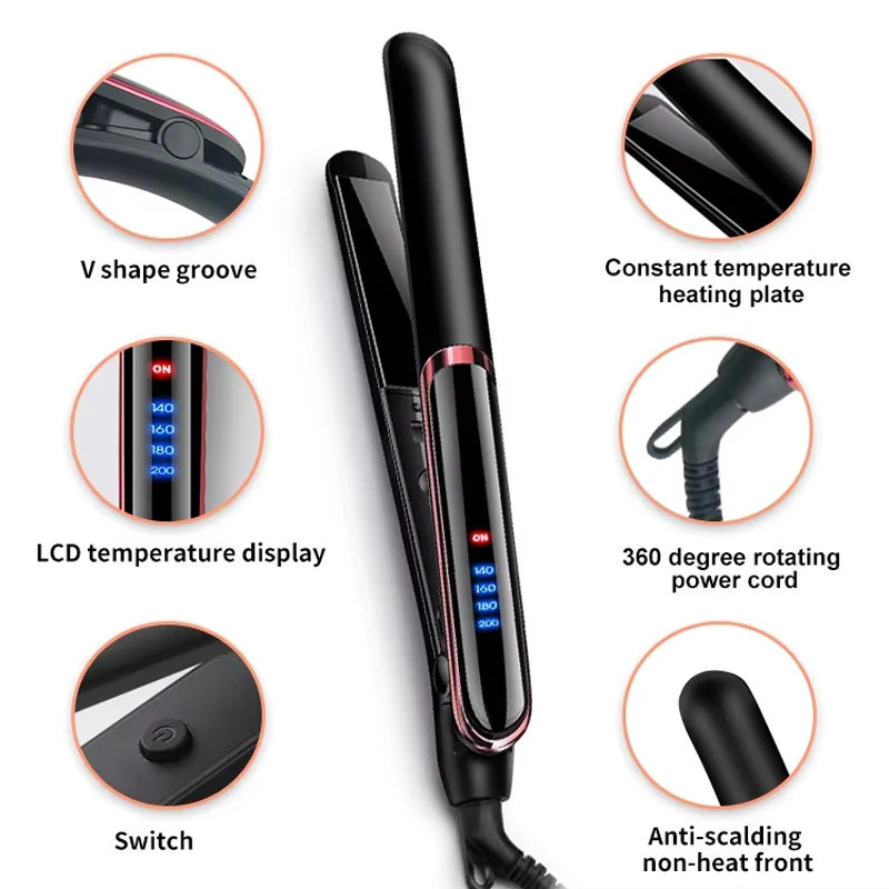 Выпрямитель Для Волос 2-в-1 Антистатические Керамические Турмалиновые Ионы С