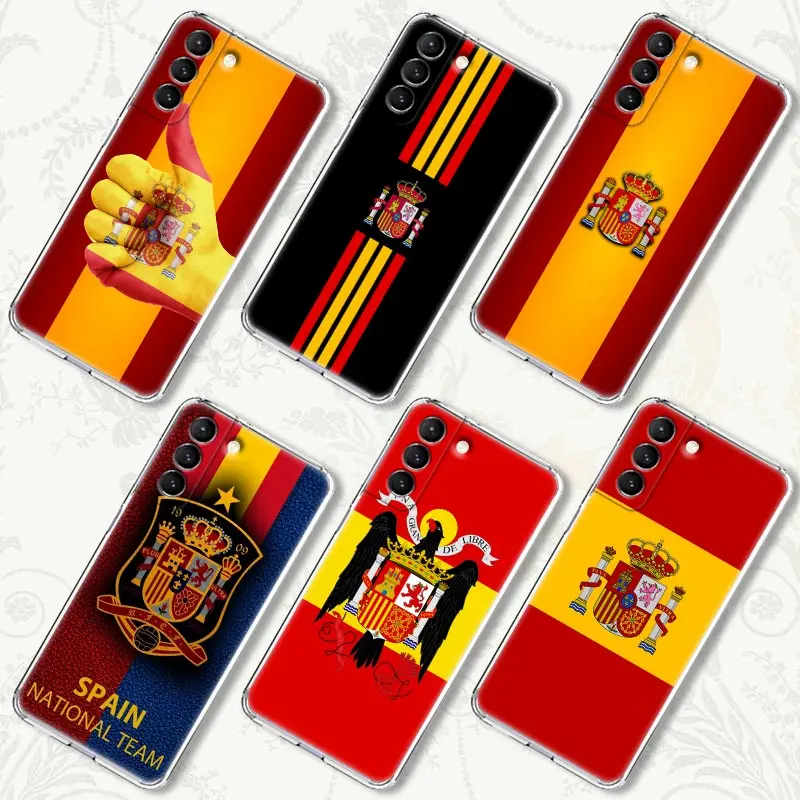 

ESPANA Spanish Spain Flag Transparent Silicone Case for Samsung Galaxy S22 S21 S20 FE S 22 S21 Ultra S10E S9 Plus 5G Cover Coque