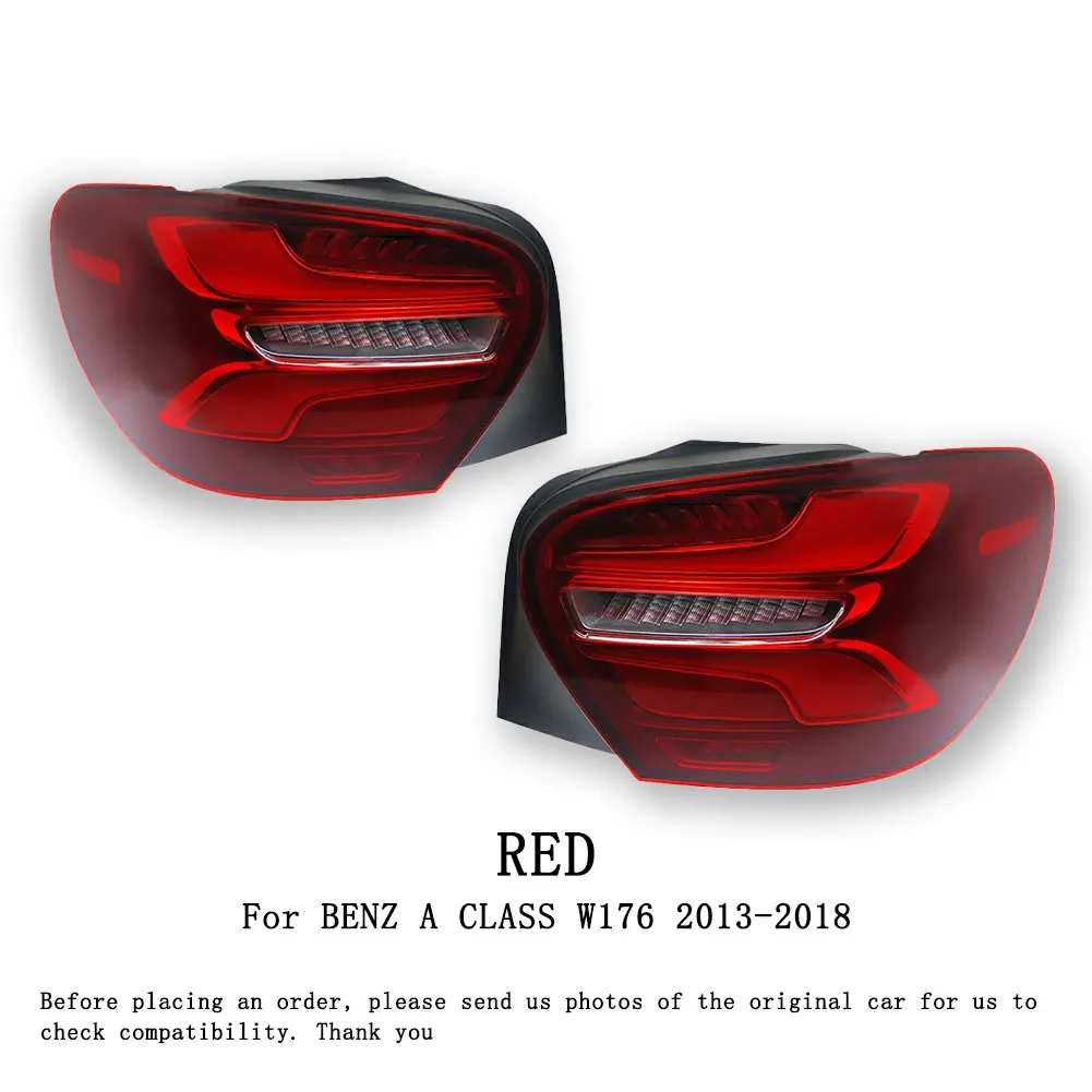 

Для Benz A Class W176 2013-2018 задние фонари в сборе, модифицированный светодиодный задний фонарь, 2 шт., динамический указатель поворота, автомобильная лампа