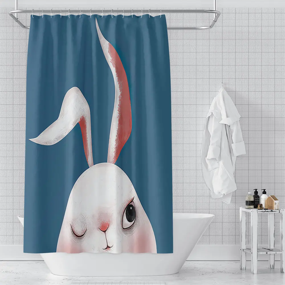 

Custom Rabbit Mouse Lion Shower Curtains Hooks Bathroom Waterproof Bath Room Home Decor Decoration 3D Print 211201-59